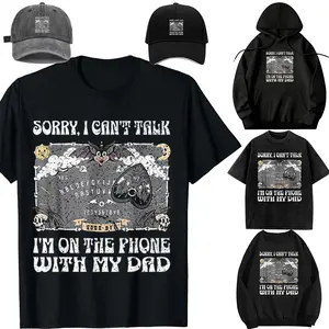 Oversize Acid Wash,Hooded sweatshirtt,Transfer，long-sleeved T-shirt-DIY-Unisex-Hat-Ouija Board Sorry I Can't Talk I'm On The Phone with My Dad T-Shirt