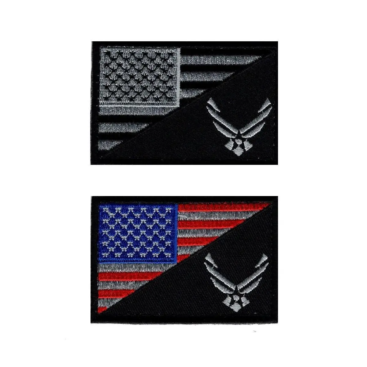 USA Flag Air Force Embroidered Hook Patch (Bundle)