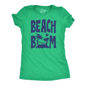 Womens Beach Bum T Shirt Funny Sandy Ocean Shoreline Vacation Lovers Tee for Ladies Funny Womens T Shirts Cute Vintage Fashion Casual Ladies T-Shirt Gift Sarcastic Tops for Women Funny Summer Top Women's Green -