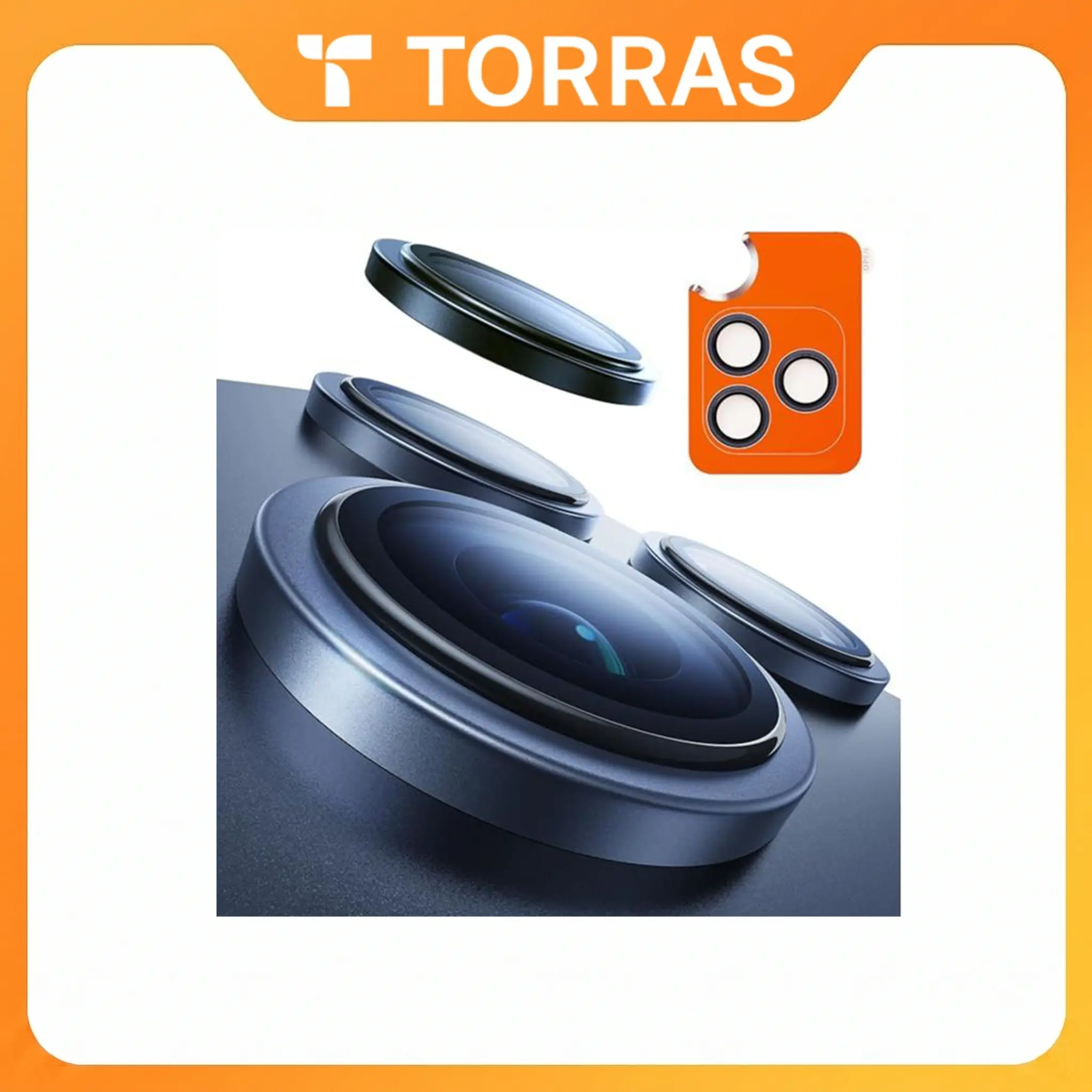 TORRAS 3-Year Ultimate Durability for iPhone 17 Pro Max/17 Pro Camera Lens Protector-1:1 Invisible Fit & Ultra Clarity, Military-Grade 9H+ Aerospace Glass Anti-Scratch Easy Installation,Silver