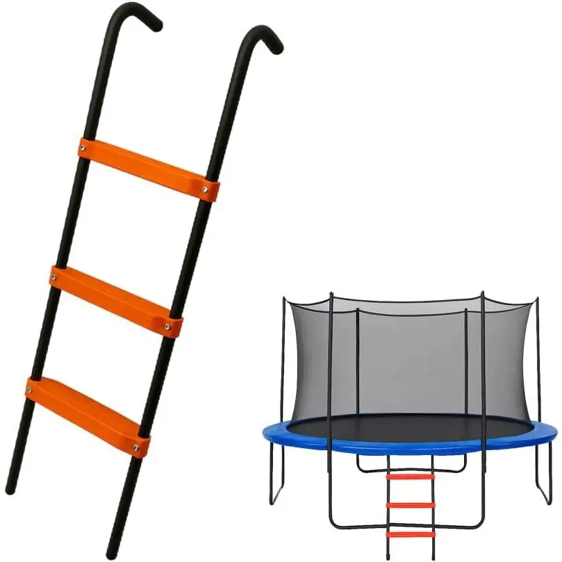 Trampoline Ladder -  3-Step Trampoline Steps Supporting up to 220 lbs -  Coated & UV Treated Trampoline Stairs Accessories for   Weather Exposure - Sturdy & Safe Design