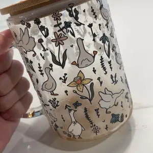 Sip-Sip Hooray! Farm Collection 2025 Glass Mug – 17oz Aesthetic UV Print Cup with Lid & Plastic Straw, Trendy Iced Coffee Must-Have, Farm Vibes Drinkware Tea Sturdy Water Bottles