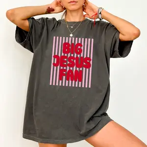 ChicCotton Big Jesus Fan Comfort Colors Shirt, Valentine Christian T-shirt, Faith Based Graphic Tee, Jesus Lover Tee, Valentine's Gift For Christian