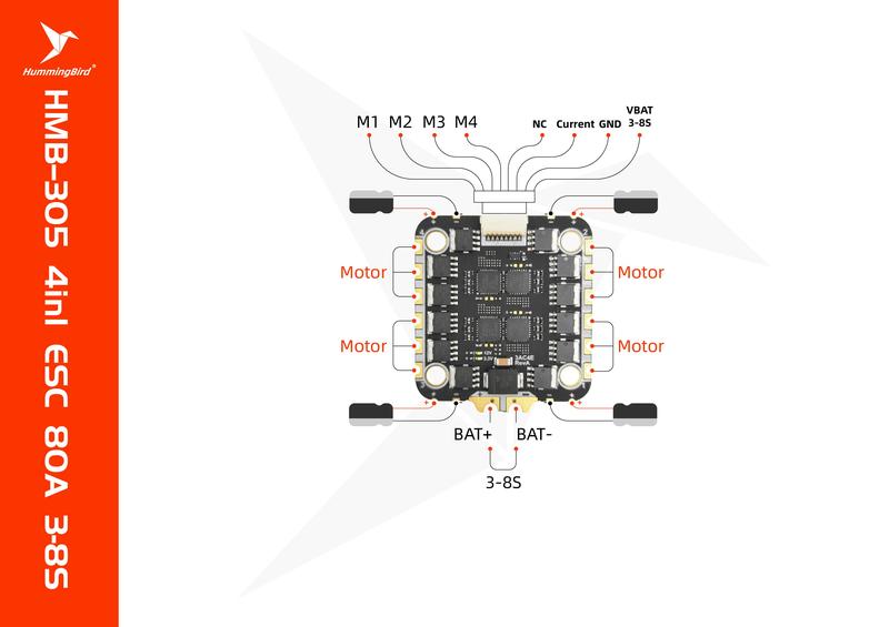 Hummingbird 305 Flight Stack – F722 FC with Built-in ELRS + 80A 4in1 ESC Hummingbird 305 Flight Stack – F722 FC with Built-in ELRS + 80A 4in1 ESC