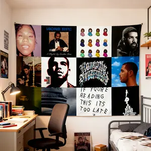 Drake Flag 3x5 Ft Music Album Cover Collection for Outdoor & Indoor Use Hip Hop Rap Concert Tribute Banner Polyester Decorative for Home Room Decor Man Cave