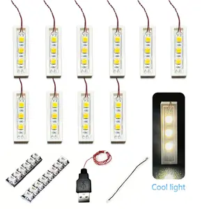 10pcs 1x4 LED DIY Lighting Kit, Compatible with Building Block 3710, LED Light Bricks, Ideal for Custom Illumination Projects