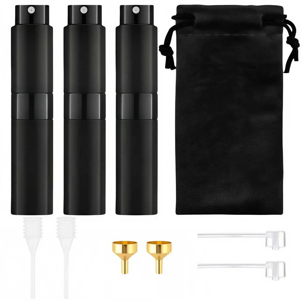 LMMAKE 8ml Aluminum Refillable Perfume Spray Bottle, Leak-Proof Portable Compact Travel Atomizer with Fine Mist Nozzle, Easy Refill Glass-Free Design, Perfect for Purse and Pocket Carry, Ideal for Beauty Liquid Storage
