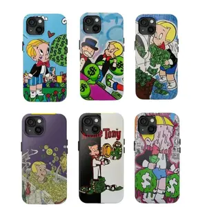 Classic Richie Rich Case | Retro Monopoly Pop Art Pattern | Vibrant Cash Money Dollar Cover | for iPhone 16/15/14/13/12/11/17 ProMax Plus for Samsung phones, suitable for both men and women,  Perfect Gift for Women Men.A gift for the fans