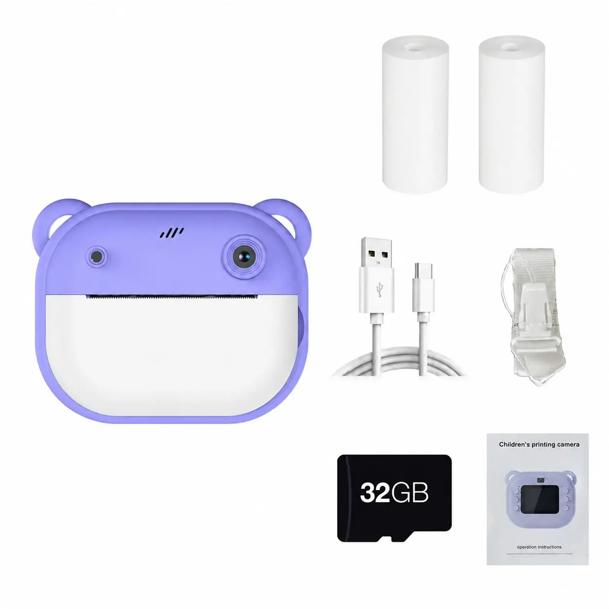 Digital Camera , 1080P HD VideoCamera,Shockproof Toddler CameraWith 32GB SD Card, Lanyard,Rechargeable Portable Mini Camera