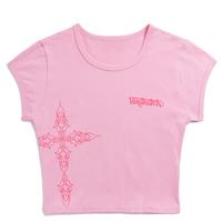 Von Dutch Pink Chopper Cross Baby Tee
