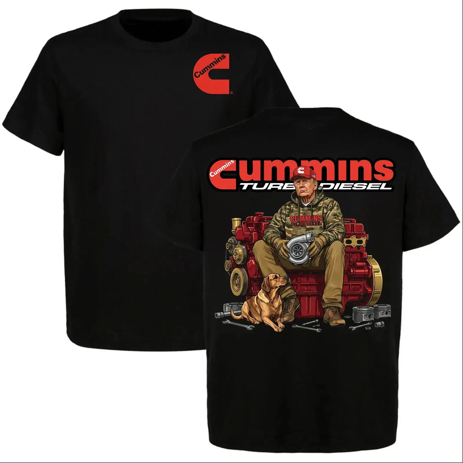 2026 Trump with Cummins Diesel Graphic T-shirt, Diesel Power Shirt, Perfect For Diesel Truck Enthusiast
