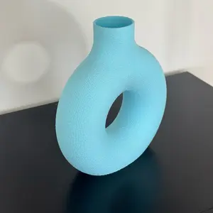 Fuzzy Texture Donut Vase- Modern Decor for Plants and More! Round decorative vase