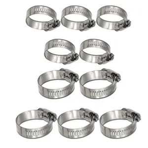 Premium 304 Stainless Steel Worm Gear Hose Clamp Assortment | Adjustable Dual-Size Clamps Cover 3/8" to 5/8" Fuel Lines (9-13mm & 13-16mm) | Rust-Proof Design for Automotive, Marine, Plumbing, HVAC, and Heavy-Duty Applications