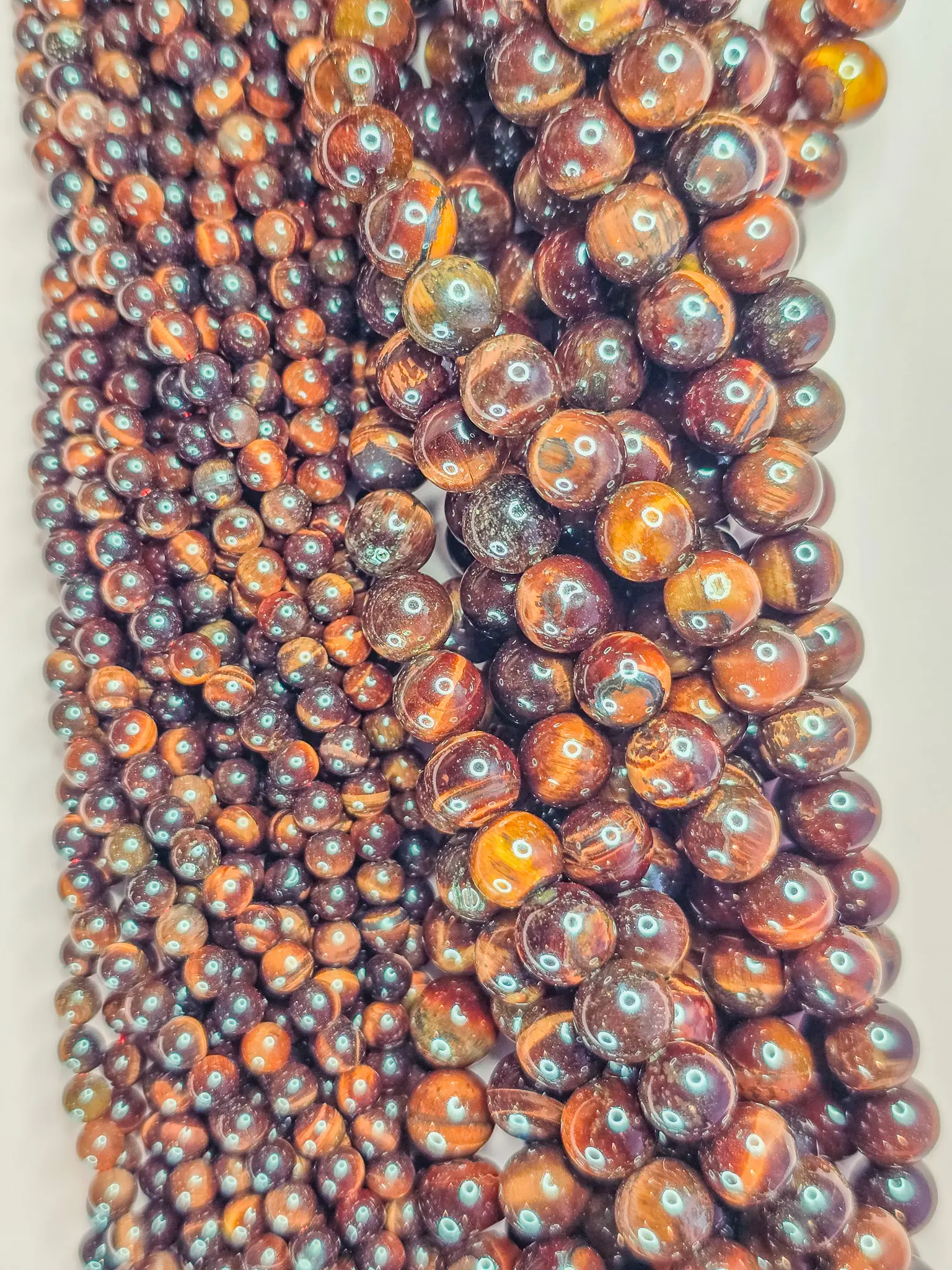 Natural Red Tiger's Eye Round Bead Strands | Heated Chatoyant DIY Jewelry (4mm & 8mm)