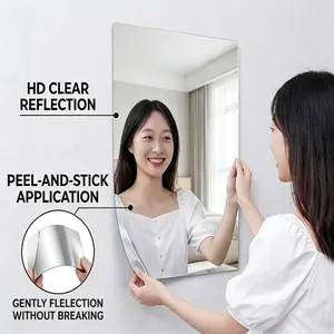 20×40 inch Self - adhesive Soft Glass Mirror Sticker with Backing Tape! Ideal for self - service areas, glass doors, and home use, especially bedrooms. With easy installation, it offers high - quality reflection, serving as a full - length mirror.