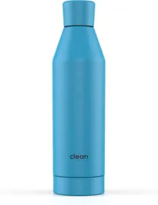 The Clean Hydration Co Canteen 17 Aqua Easy to Clean Vacuum Insulated Stainless Steel Water Bottle with Removable Bottom Cap 17 oz Capacity Dishwasher Safe