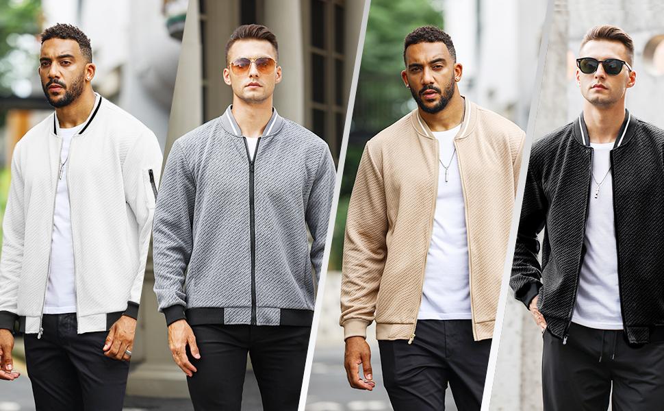 Zaitun Men's Loose Fit Lightweight Jacket Casual Stylish bomber Jacket