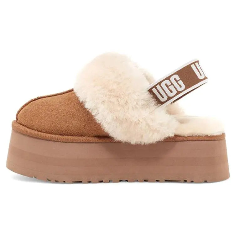 Women's UGG Funkette Casual Slippers - Chestnut, Fleece-Lined, EVA Anti-Slip, Thick-Soled Comfort, Durable Construction, Casual Slipper