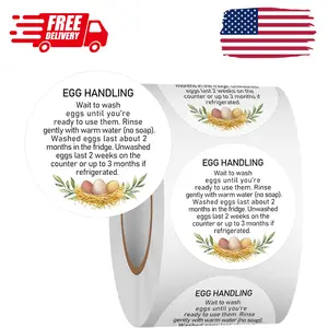2" Egg Stickers for Fresh Farm Eggs - 500pcs Market Egg Handling Stickers