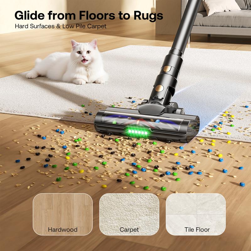 【Homeika 2026 New Arrivals】Trucozie T550 Cordless Vacuum Cleaners for Home, 8-in-1/50Min/150W Powerful Suction, Self-Standing Cordless Stick Vacuum Cleaner, Lightweight Anti-Tangle Rechargeable Vacuum for Floor/Carpet/Pet Hair/Car