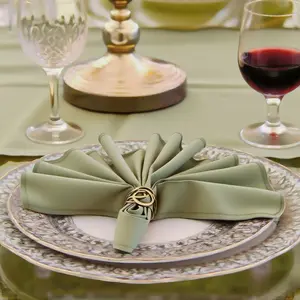 Sage Green Cloth Napkins Washable 210GSM Heavy-Duty Solid Table Napkins Cloth Bulk, Reusable Napkins with Hemmed Edges for Dinner, Holiday, Wedding, Party & Everyday Use