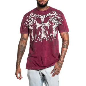 Vintage 2026 Affliction Style Gothic Skull Cross Graphic T Shirt Cotton Blend Fabric Casual Streetwear Daily Outfit Festival Wear Teen Fashion Lovers Trendy Retro Aesthetic Alt Emo Outfit