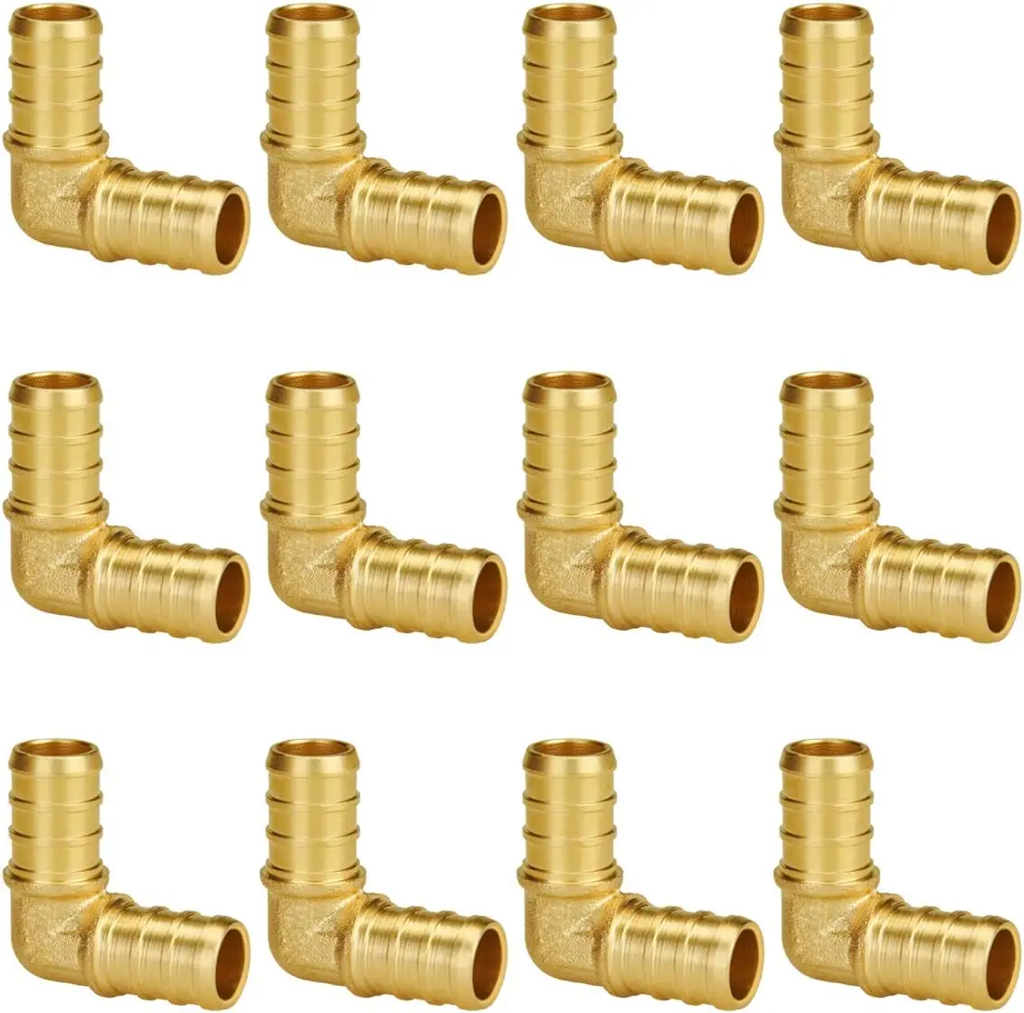 SUNGATOR 1/2-Inch PEX 90-Degree Elbow Fittings, 12-Pack Crimp Pipe Connectors for Plumbing Installations