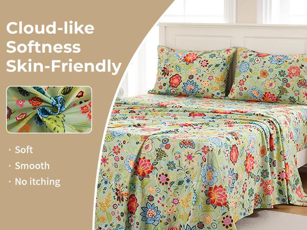 Bedlifes Bamboo Blend Bed Sheet Set Cooling & Silky Soft Floral Bedding Sheets Breathable Comfort Deep Pocket Fit 14-21" Mattress Bedlifes Bamboo Blend Bed Sheet Set Cooling & Silky Soft Floral Bedding Sheets Breathable Comfort Deep Pocket Fit 14-21" Mattress