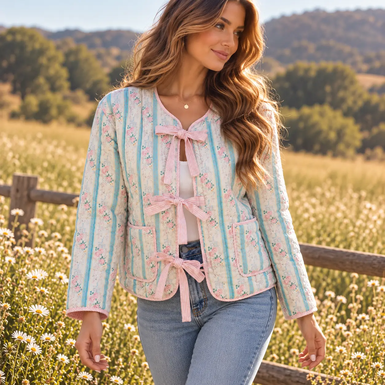 Vintage Pastel Cottagecore Quilt Jacket