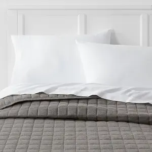 Twin/Twin Extra Long Jersey Quilt Black Heather - Room Essentials: Gender Neutral, Midweight, Knitted Fabric, 90"x66"