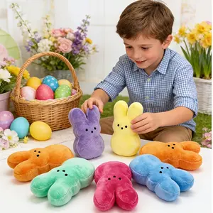 6 cute rabbit plush toys | Soft and huggable stuffed animals, available in colors yellow, green, purple, rose red, orange - perfect for Easter, Valentine's Day, Mother's Day, and birthday gifts