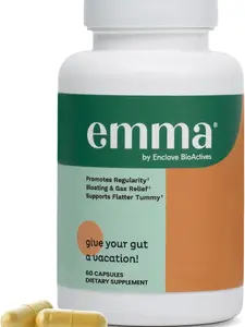Emma Gut Health Doctors Endorsed Supplement - 60 Capsules - Relief from Gas and Bloating, Repairs Leaky Gut with Magnesium, Berberine, Vitamin D, Quercetin & More - Gut Health & Colon Cleanse Formula