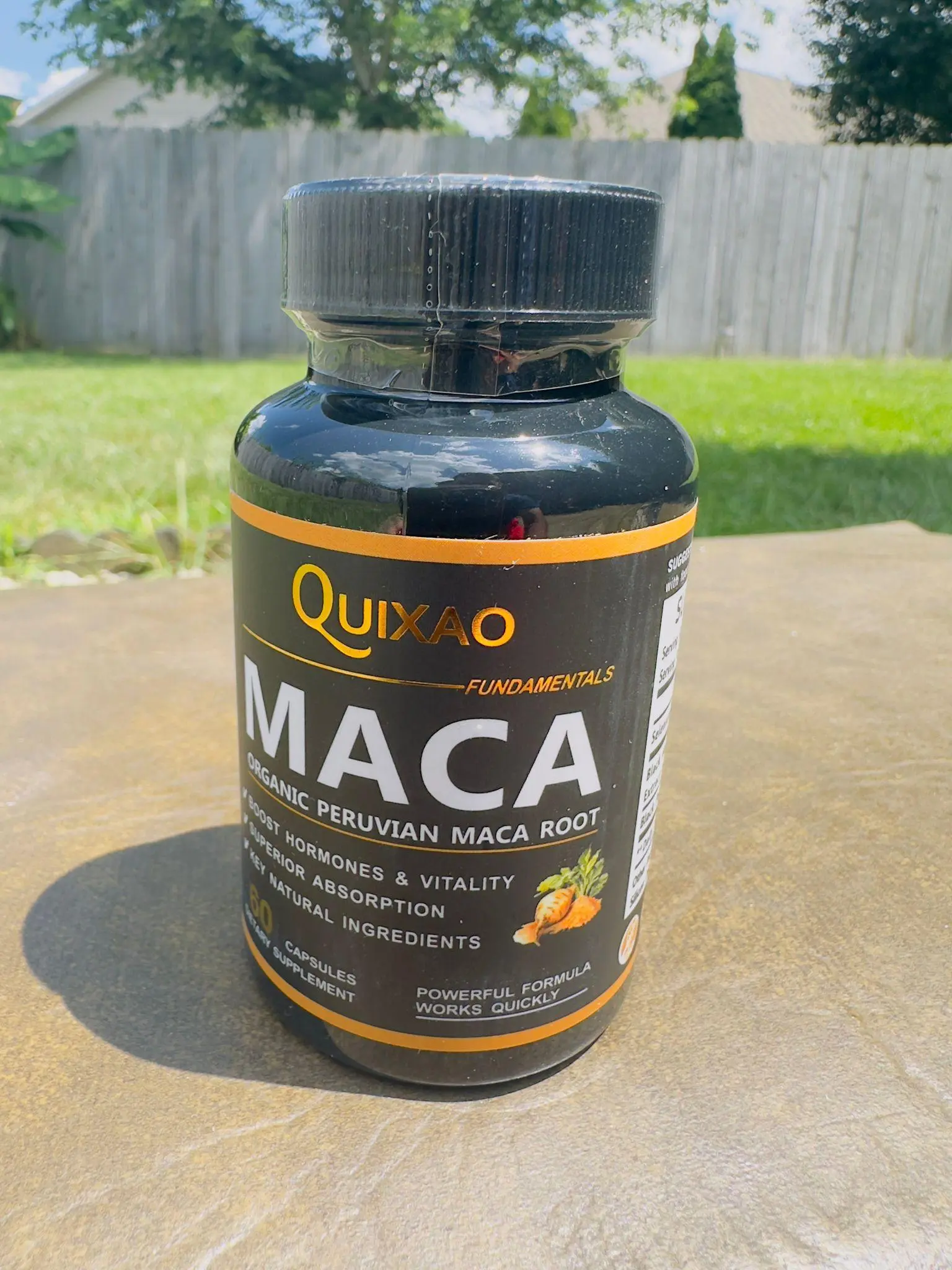 Fundamentals Organic Peruvian Maca Root Dietary Supplement Capsules, Natural Energy Support, Herbal Wellness Formula for Men and Women