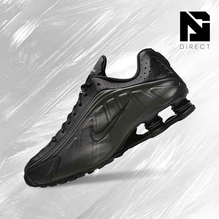 Nike Shox R4 Black Bright Crimson Men's Lifestyle Sneakers - HQ1988 001, Shock-Absorbing Comfort, Vintage Spring & Summer Inspired, Versatile Use Gym-Streetwear, Back to School Sports Footwear