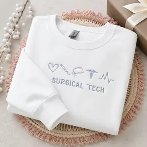 Surgical Tech Embroidered Sweatshirt, OR Nurse & Surgical Tech Crewneck Sweatshirt, ,  Scrub Tech, Anesthesiologist Apparel, Operating Room Team Gift Sweater