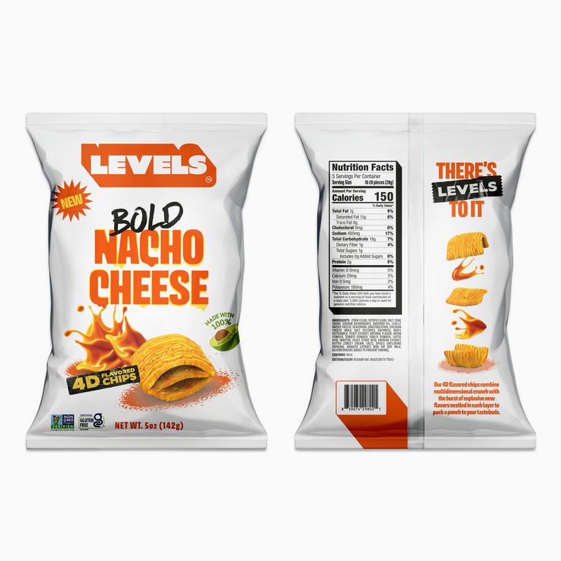 Levels by Brent Rivera 3 Pack 5 oz Bags (15 total ounces) Fiery Chili Lime Bold Nacho Cheese Sweet Cinnamon Churro Snack Variety Crunchy Spicy Savory