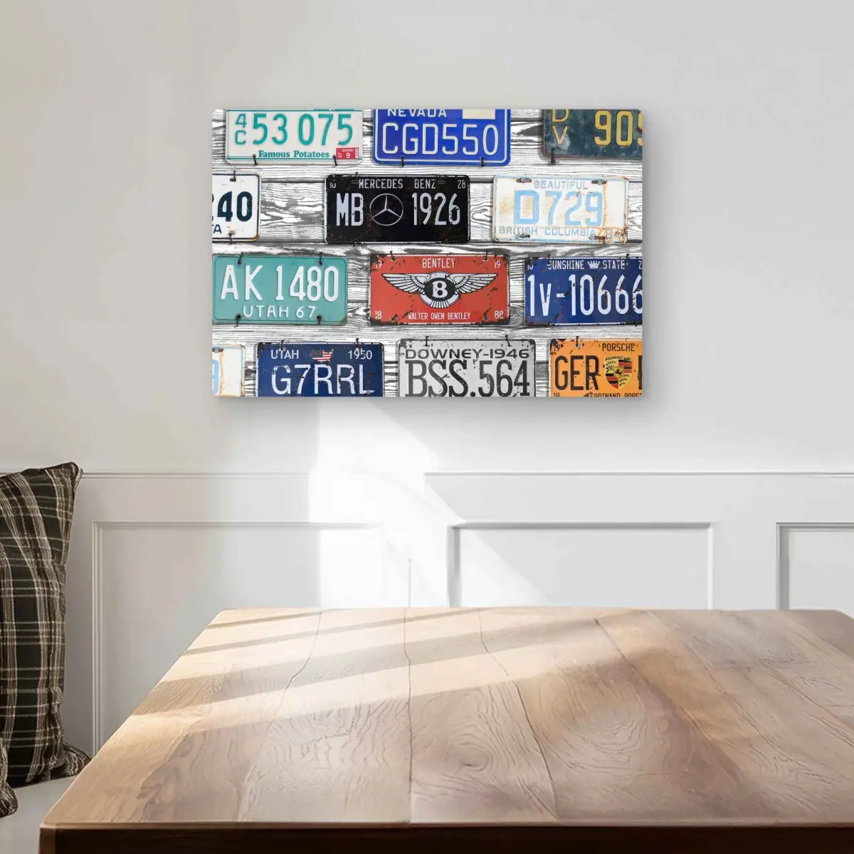 Begin Home Decor C1MP1218N068XB 12 x 18 in. Vintage Plates Registration - Industrial Metal Print Wall Art for Man Cave