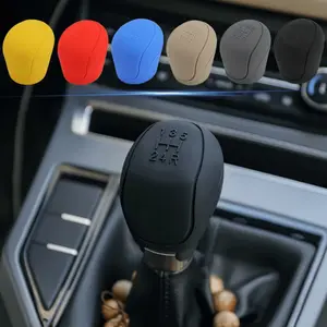 Universal Silicone Manual Gear Shift Knob Cover, Anti-slip Protective Sleeve for 5-Speed Car Shifter, Dustproof Non-slip Auto Interior Accessories, Multi-color Options