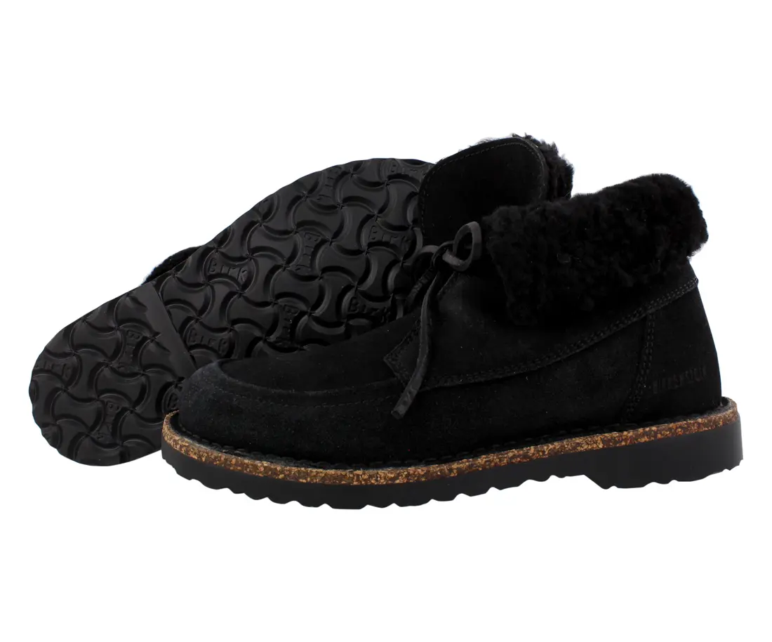 Men's-Women's Birkenstock Bakki Suede Ankle Boots, Slip-On Casual Basic Insulated Winter Footwear with Cork Footbed, Shearling Lining, Medium (B, M) Fit