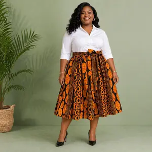 Amber Heritage Midi Skirt – Soft Elegance. Bold Roots.