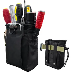 Small Tool Pouch,Utility Tool Bag, Small Toolbox, Screw Driver, Plier Organizer, Flashlight Holster and  Holder, Tool Belt Pouches for Electrician,Contractor,Plumber,Carpenter