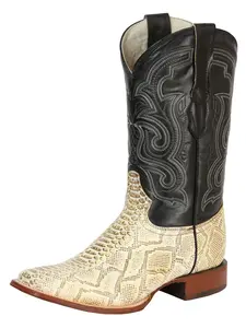 El General Men’s Python Imitation Rodeo Boots - Natural 45436
