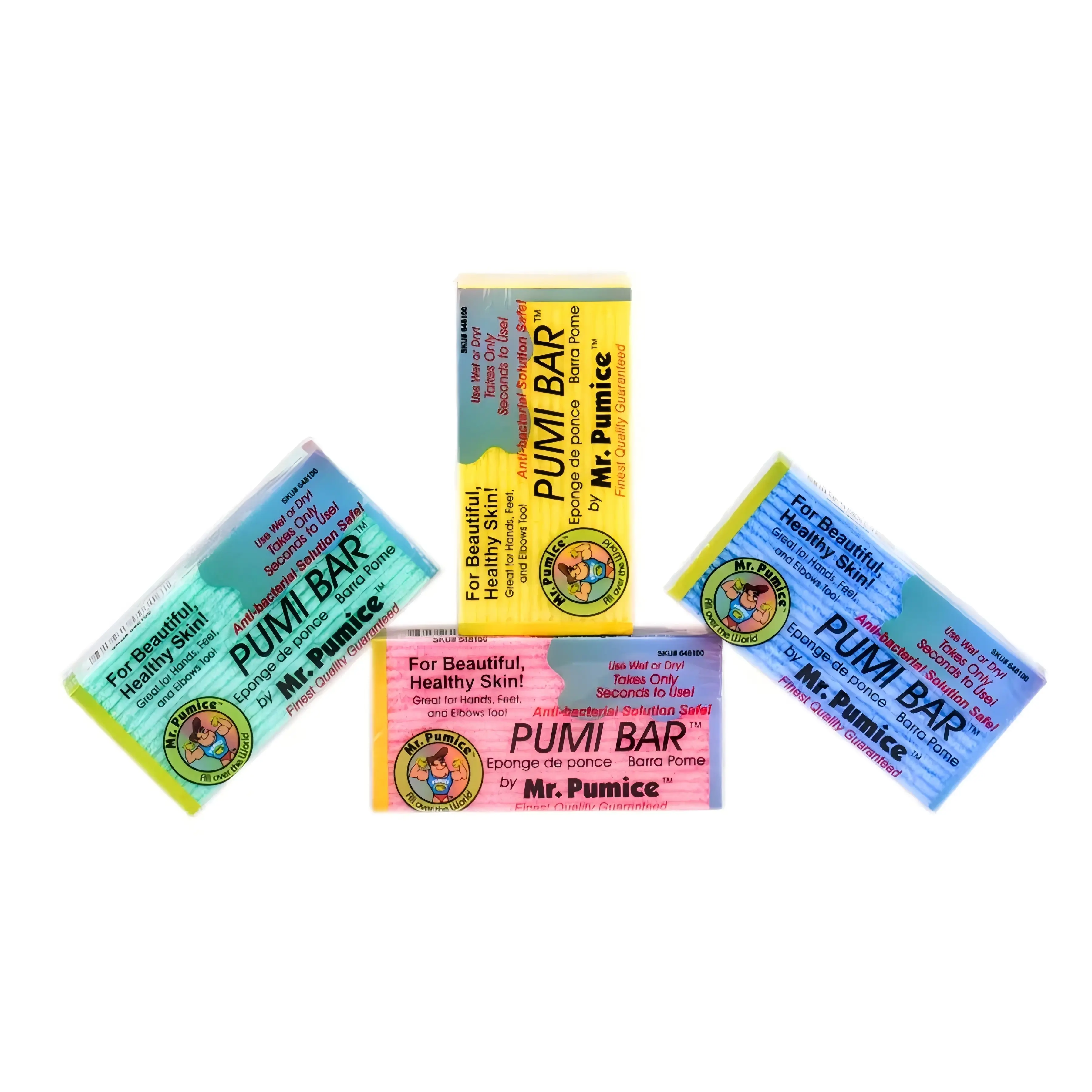 Mr. Pumice Callus Remover PUMI Bar: Pedicure Stone & Foot/Heel Scrubber - Medium Grit (Assorted Colors)
