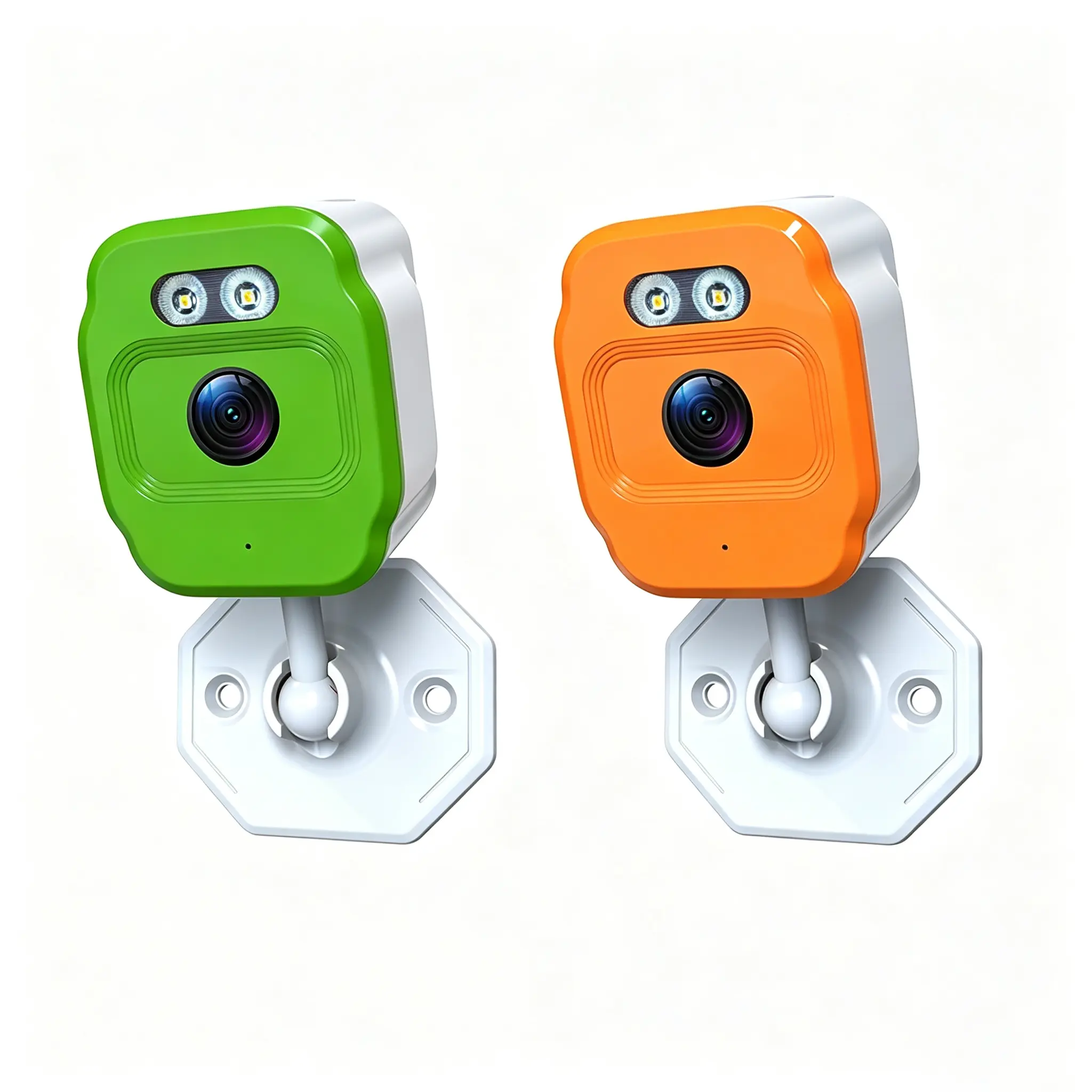 2-Pack Yellow and Green Dual-Color 3MP WiFi Security Cameras, , Easy Installation, AI Motion Detection, Night Vision, Remote Viewing, Infrared Dual Spotlights, Smart Home Camera for Indoor/Outdoor Security