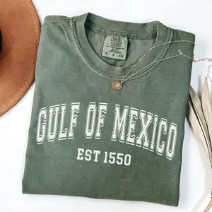 Gulf of Mexico EST 1550 Comfort Colors Shirt, Texas Alabama Mississippi Florida Coast T-Shirt, Mexico Vacation Tee, Gulf Coast Lover Gift