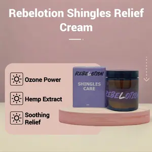 Rebelotion Shingles Care Cream 4oz - Ozone & Hemp Extract Blend for Relief from Shingles Discomfort - Skincare Hydrating Moisturizer Soothing Nourishing Moisture Moisturizing Cosmetic Repair Hydrate