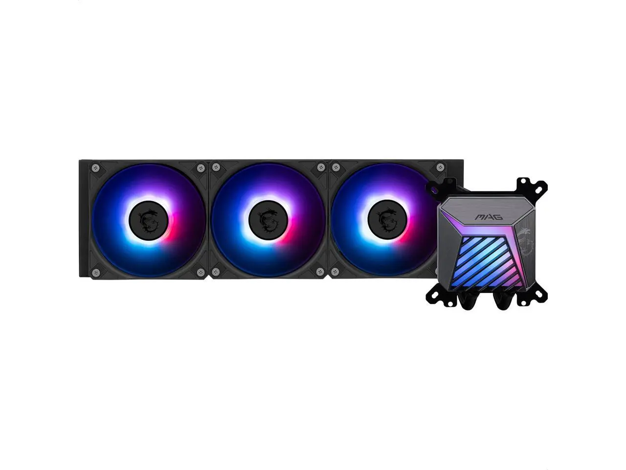 MSI MAG Coreliquid A15 360 Black- AIO ARGB Liquid Cooling - 360mm Radiator - Triple 120mm ARGB PWM Fans - EZ Connect - Uni Bracket - LGA 1700/1851/AM5/AM4 Compatible