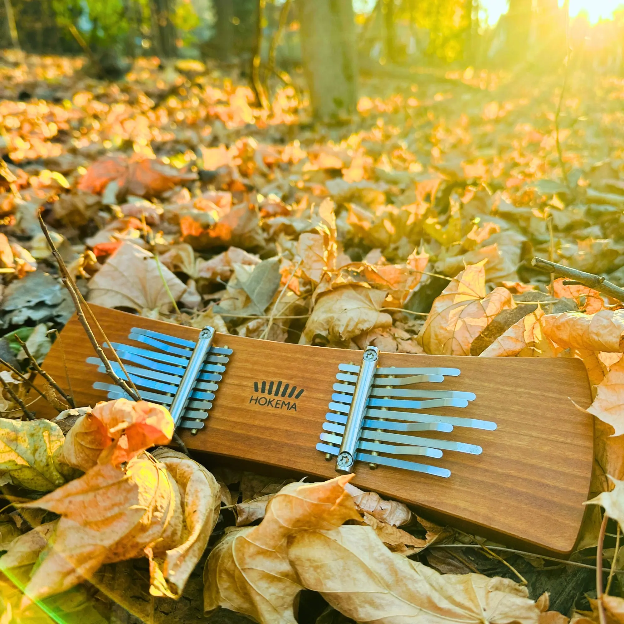 Hokema Twin Kalimba Handcrafted Dual Sided with 9 tines in A Minor