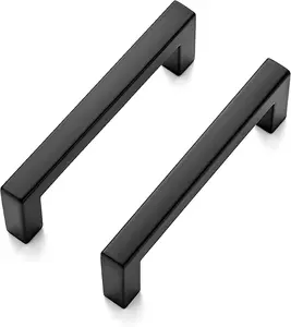 Ravinte  Pack Solid  Inch Center to Center Slim Square Bar Drawer Handles Cabinet Hardware  Black Matte Pulls for Kitchen and Drawers