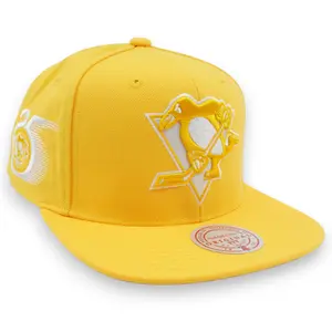 MENS MITCHELL & NESS NHL BACK TO BASICS SNAPBACK PENGUINS - YELLOW